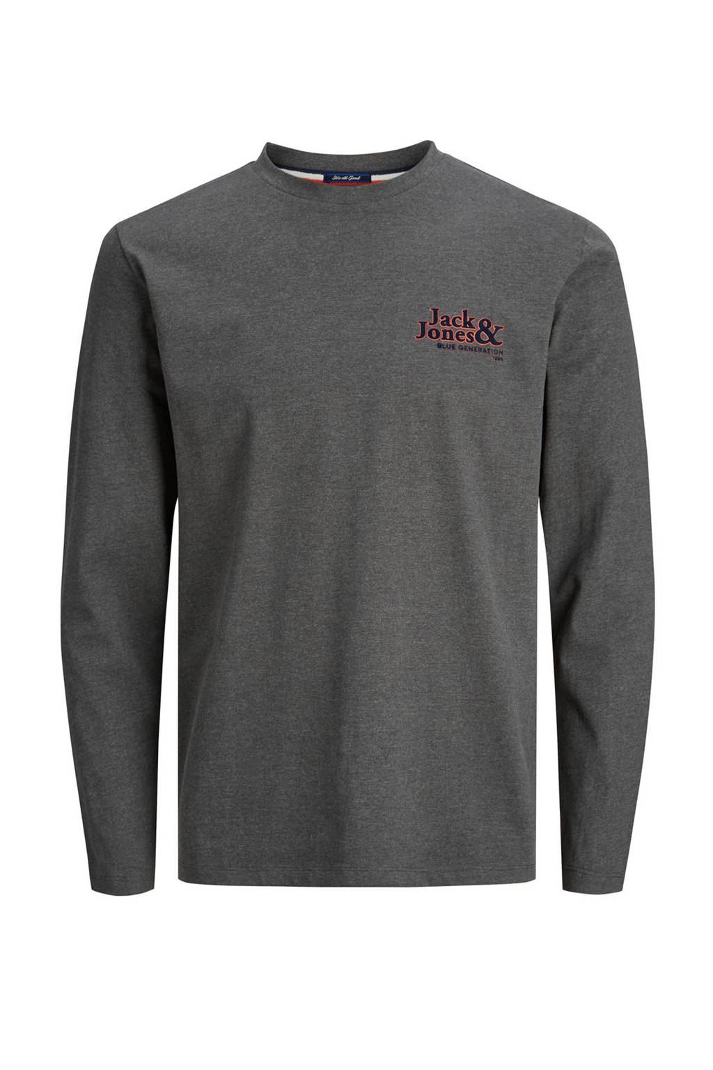 JACK & JONES ORIGINALS gemêleerde longsleeve van biologisch katoen donkergrijs, Donkergrijs