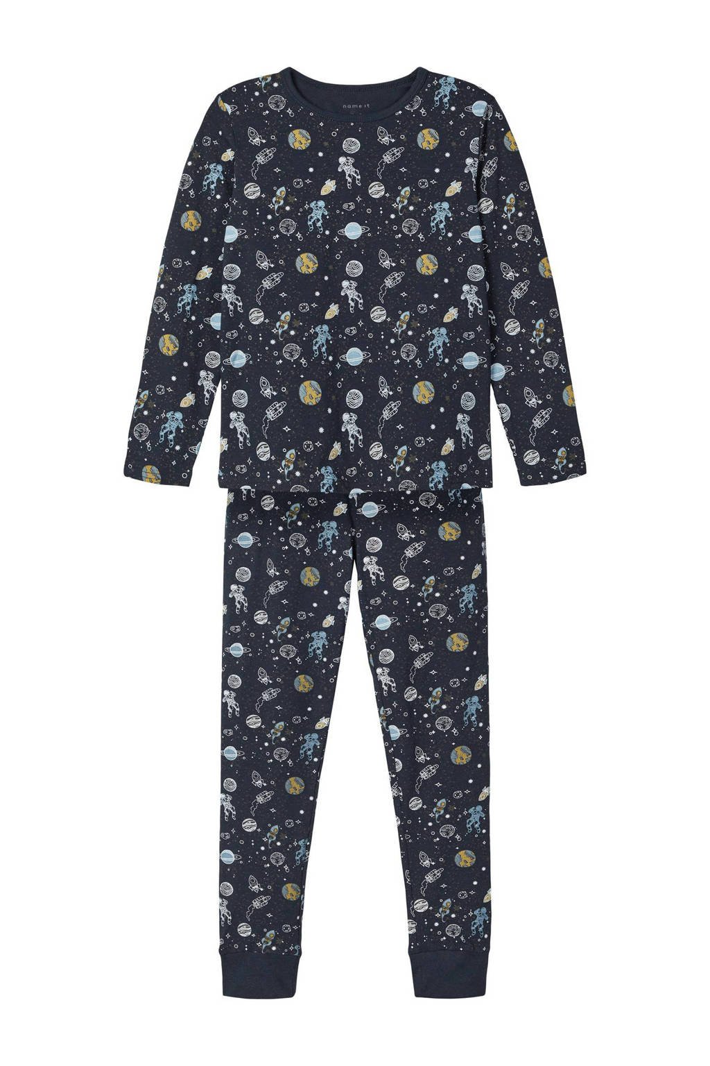 NAME IT KIDS   pyjama NKMNIGHTSET donkerblauw, Donkerblauw