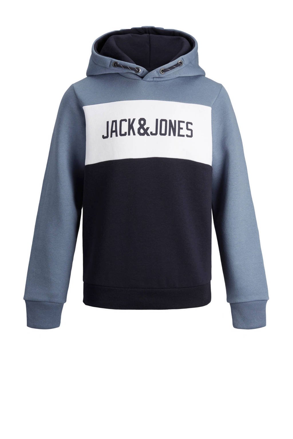 JACK & JONES JUNIOR hoodie JJELOGO met logo blauw/donkerblauw, Blauw/donkerblauw