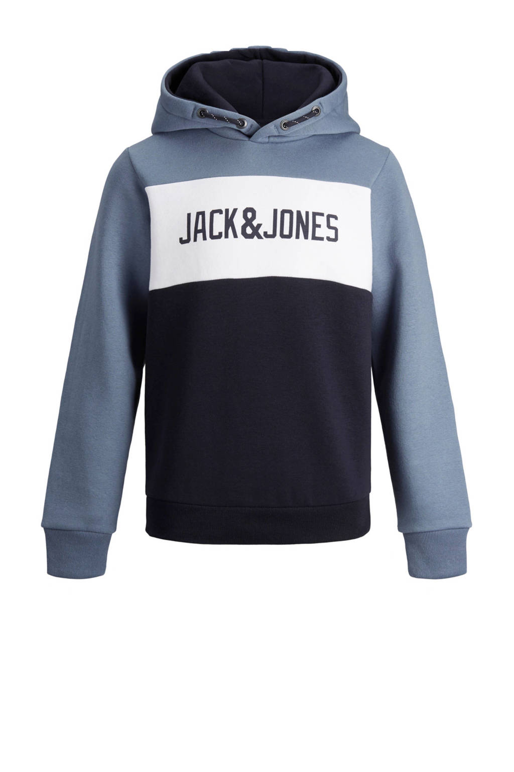 JACK & JONES JUNIOR hoodie met logo blauw/donkerblauw, Blauw/donkerblauw