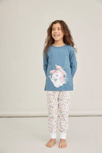 NAME IT KIDS pyjama NKMNIGHTSET  blauwgroen/wit/roze, Blauwgroen/wit/roze