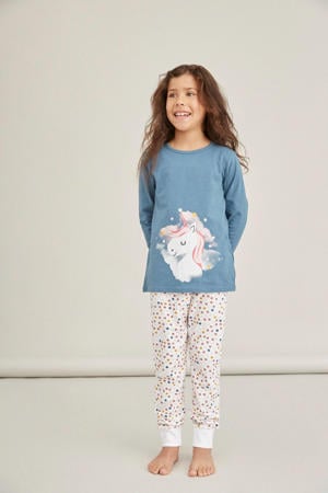 pyjama NKMNIGHTSET  blauwgroen/wit/roze 