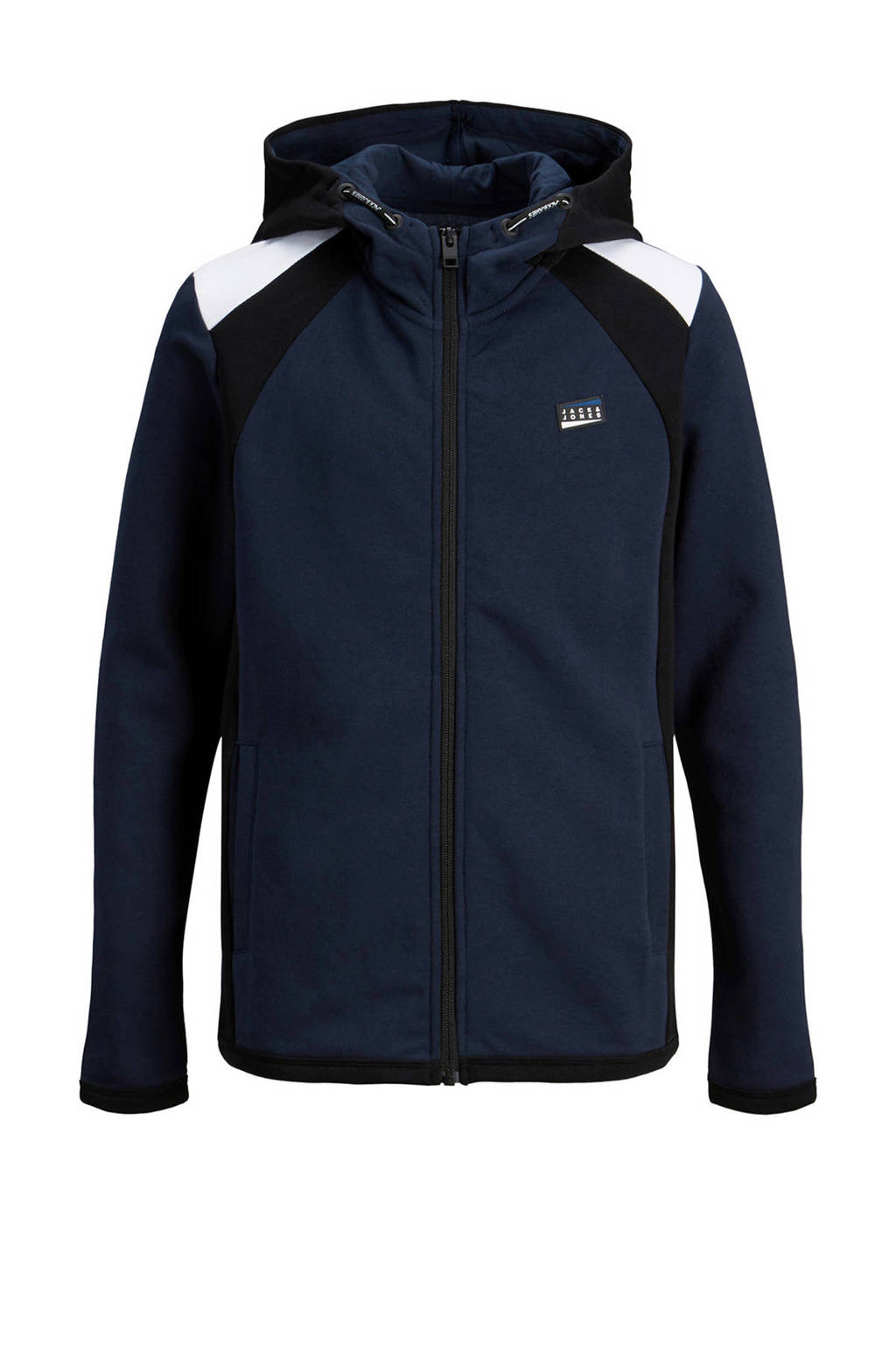 JACK & JONES JUNIOR vest Nolan donkerblauw/wit/zwart, Donkerblauw/wit/zwart