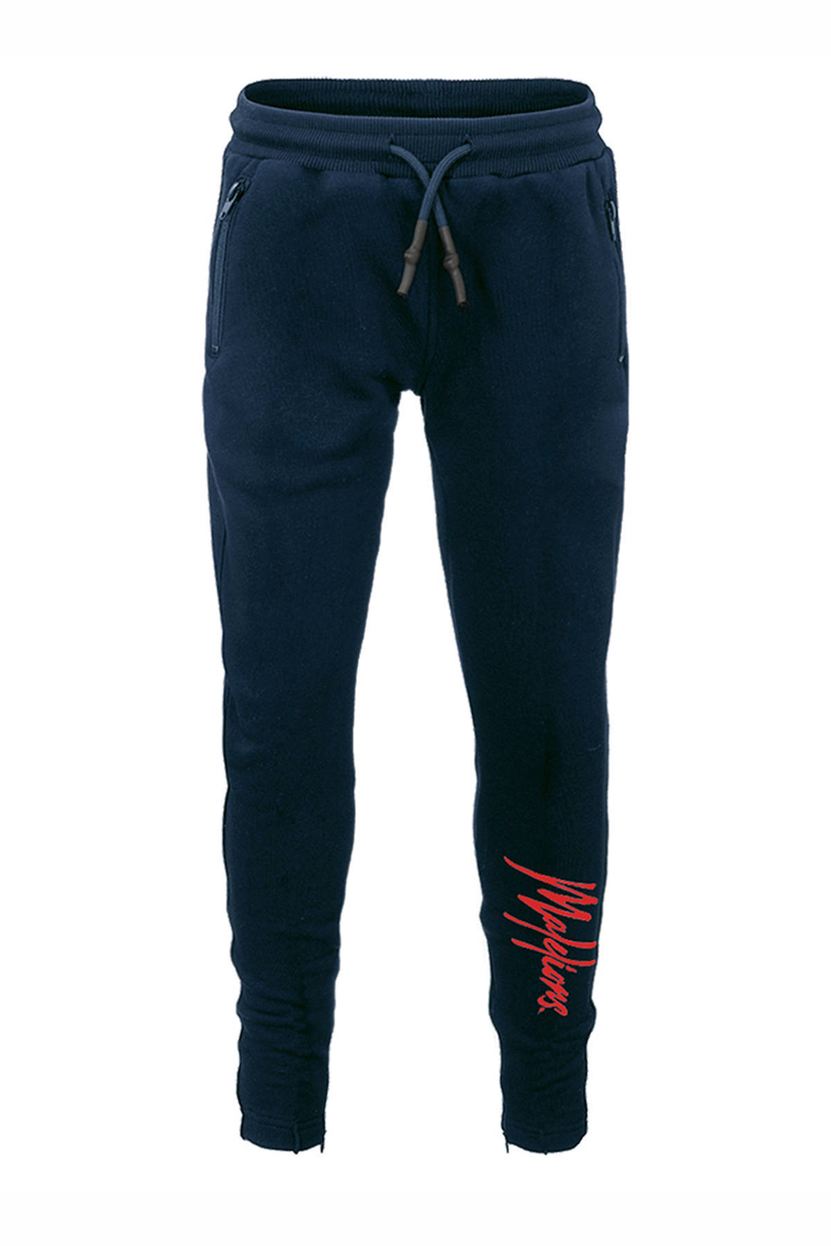 Malelions slim fit broek Signature met logo donkerblauw | wehkamp