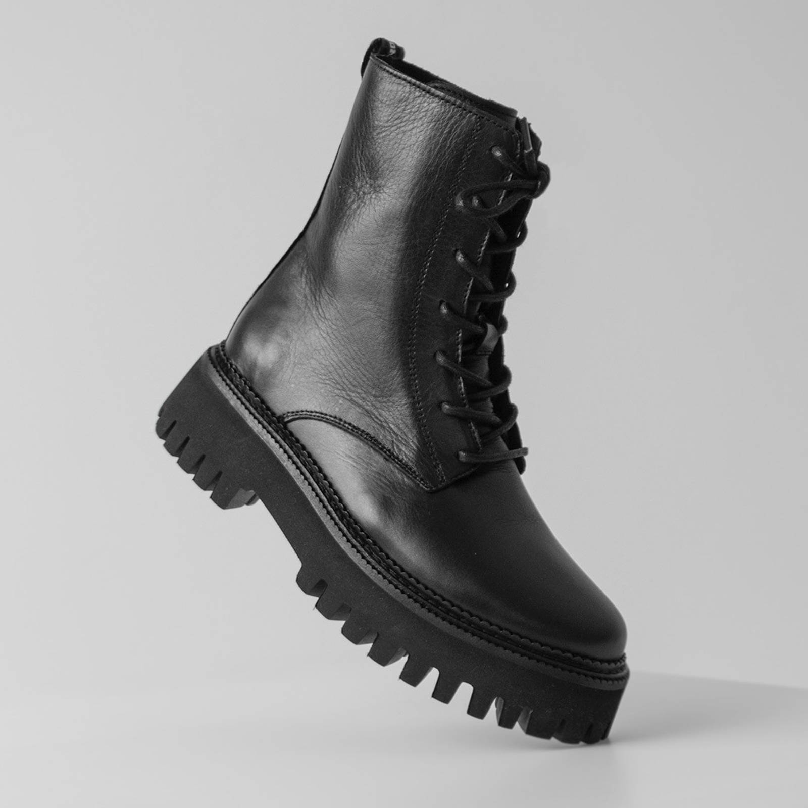 Bronx Groov-y leren veterboots zwart | wehkamp