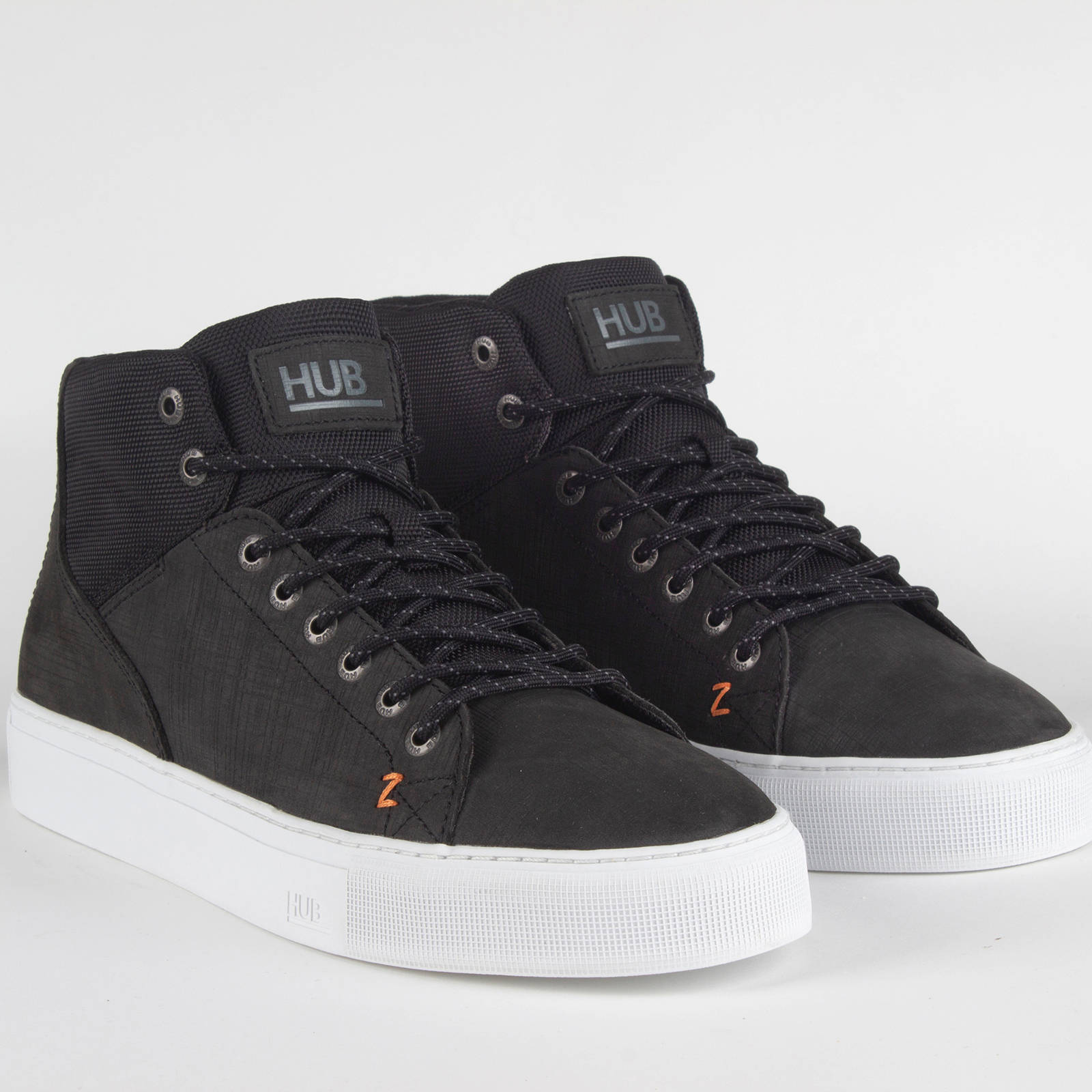 HUB Murrayfield 2.0 hoge leren sneakers zwart | wehkamp