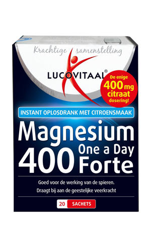 Wehkamp Lucovitaal Magnesium 400 Forte - 20 sachets aanbieding
