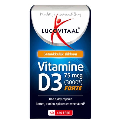 Wehkamp Lucovitaal D3 75mcg Forte Vitamine - 80 capsules aanbieding