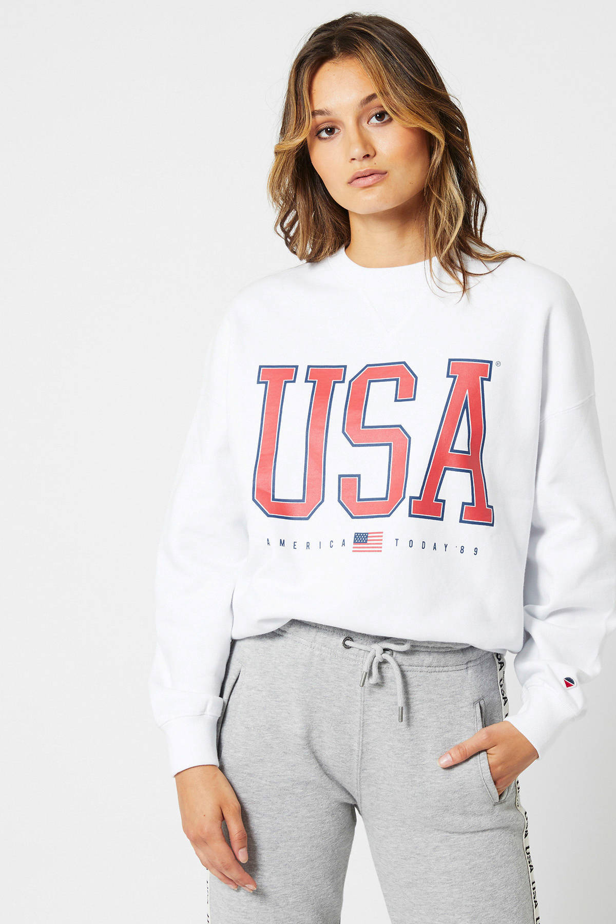 America Today sweater Sue met tekst wit | wehkamp America Today sweater met tekst wit | wehkamp