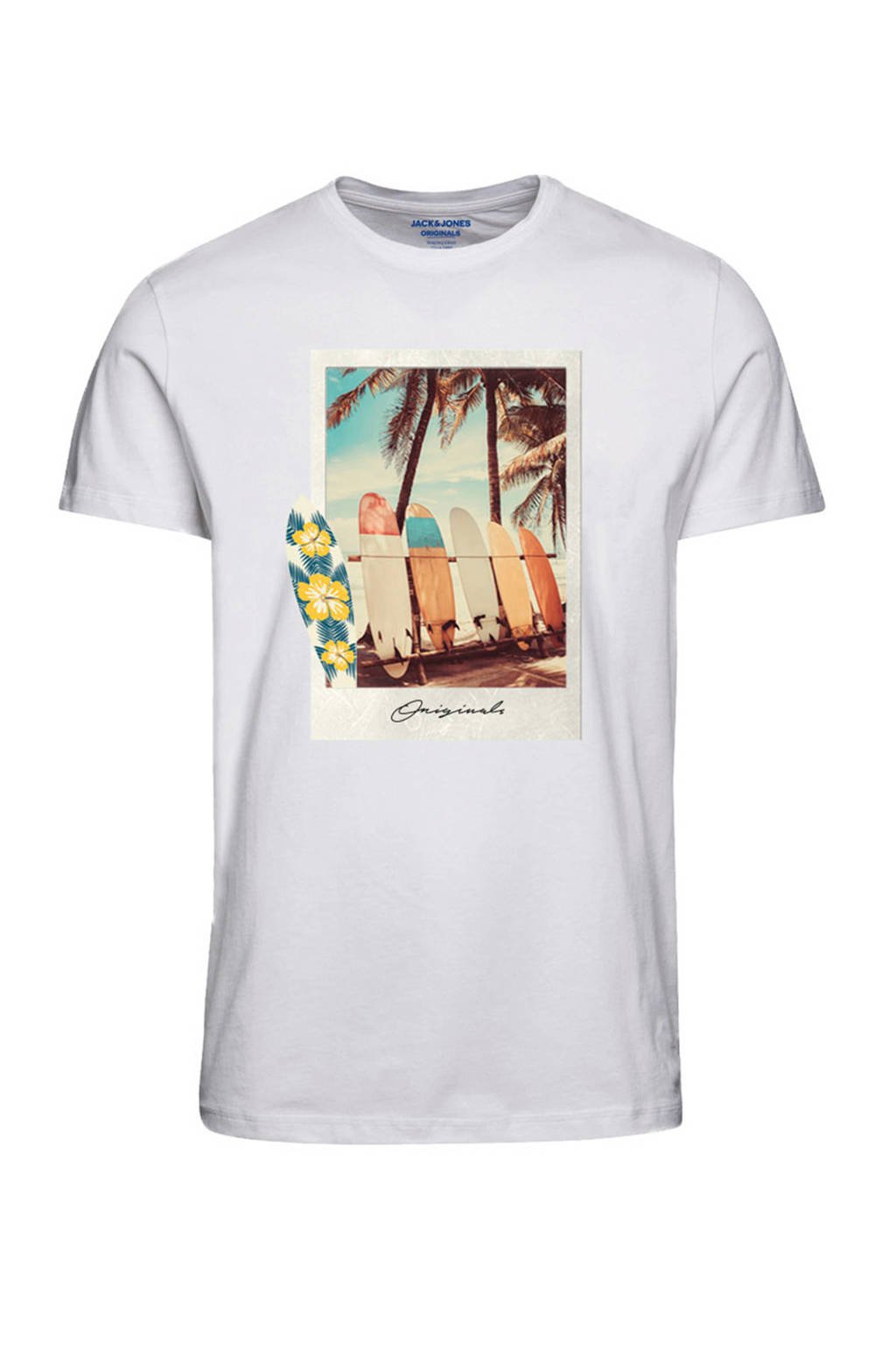 JACK & JONES ORIGINALS T-shirt met printopdruk wit, Wit