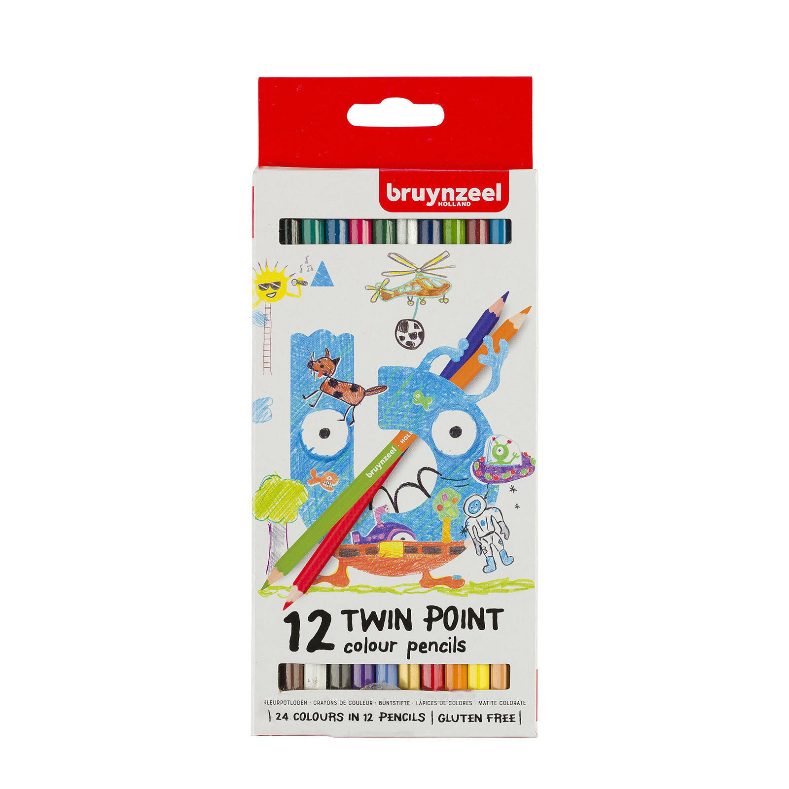 Bruynzeel Kids kleurpotloden Twin Point, set van 12 stuks in geassorteerde kleuren online kopen
