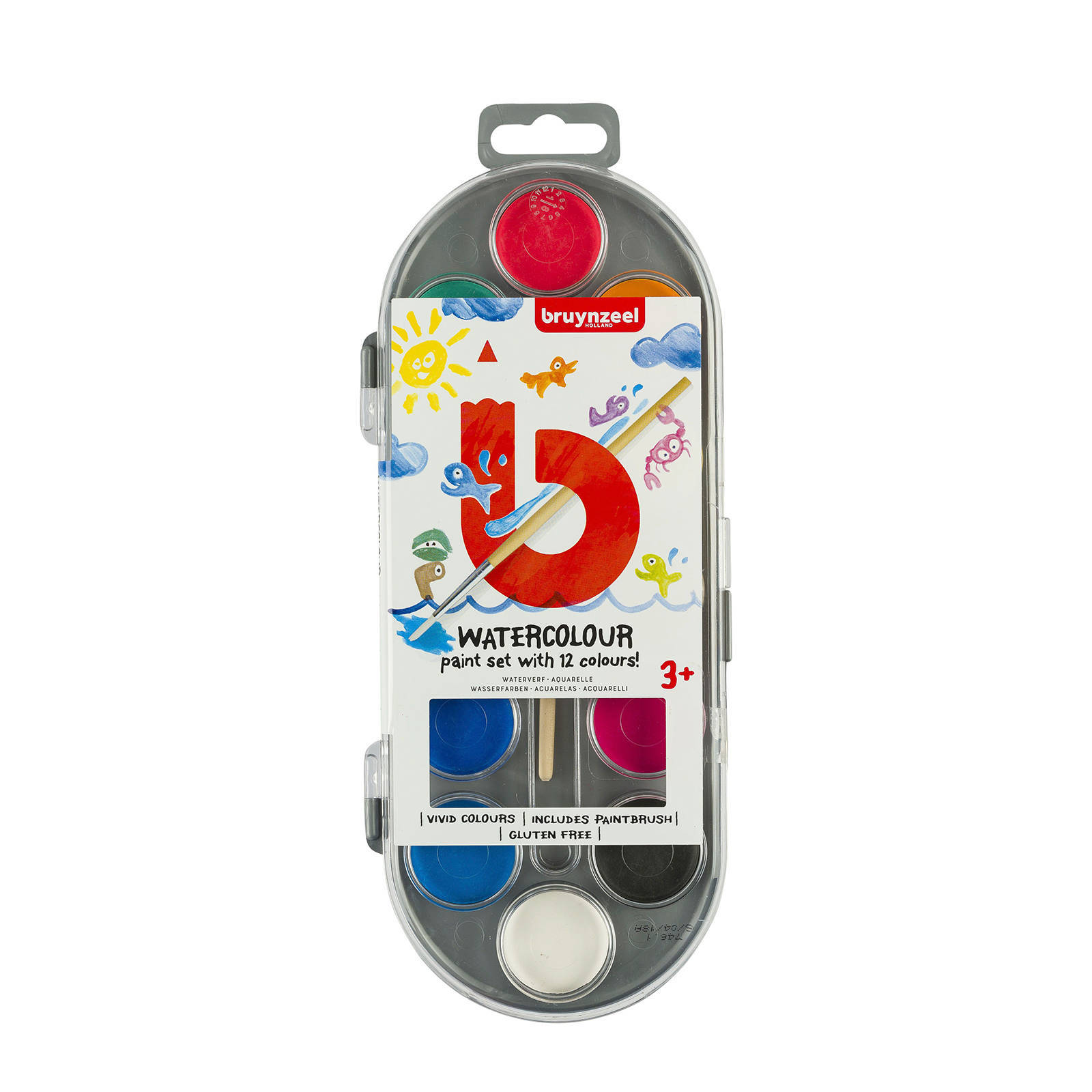 Bruynzeel Kids waterverf, set van 12 geassorteerde kleuren, in ophangbaar doosje online kopen