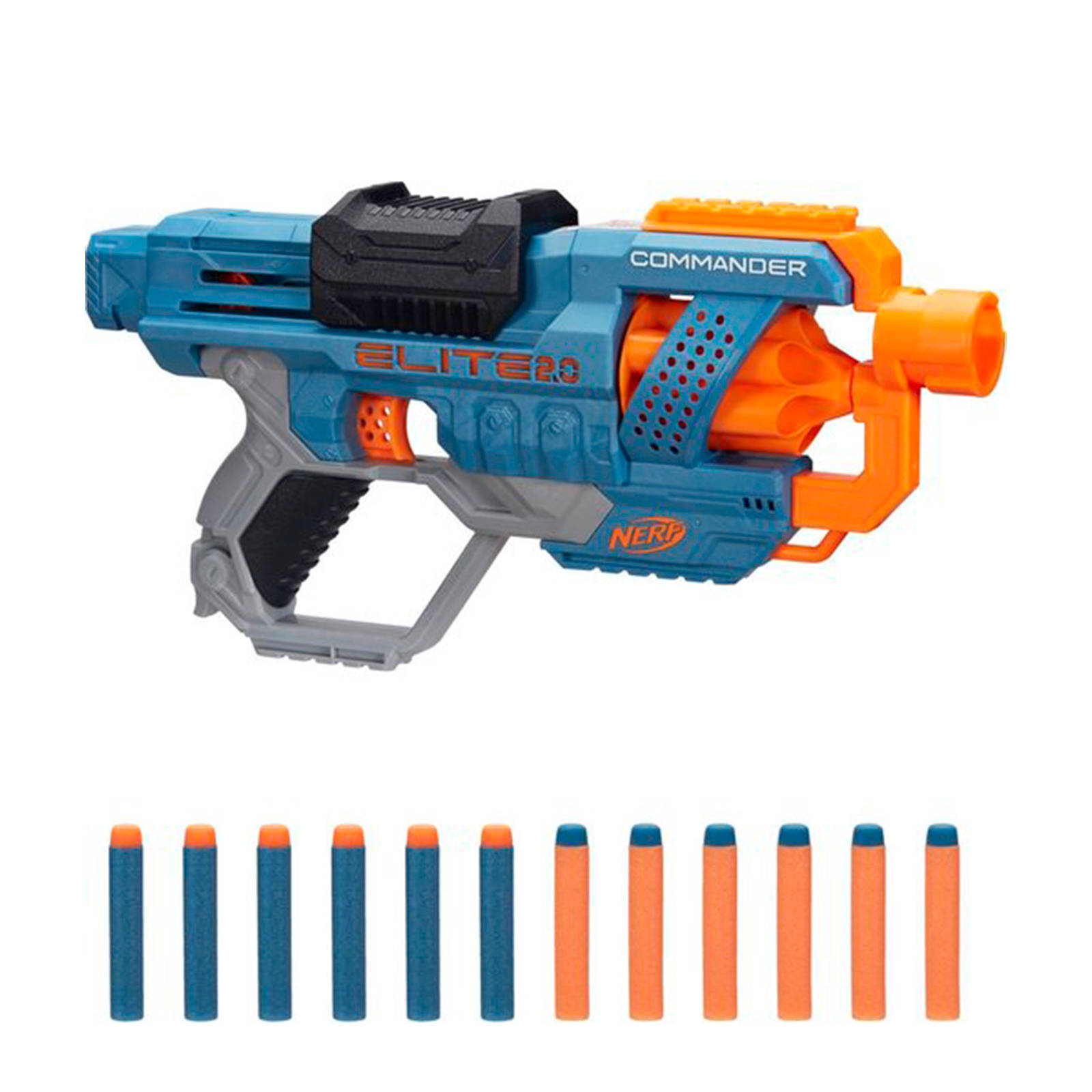 NERF Speelpistool Elite 2.0 Commander Rd 6 36, 4 Cm Blauw/oranje online kopen