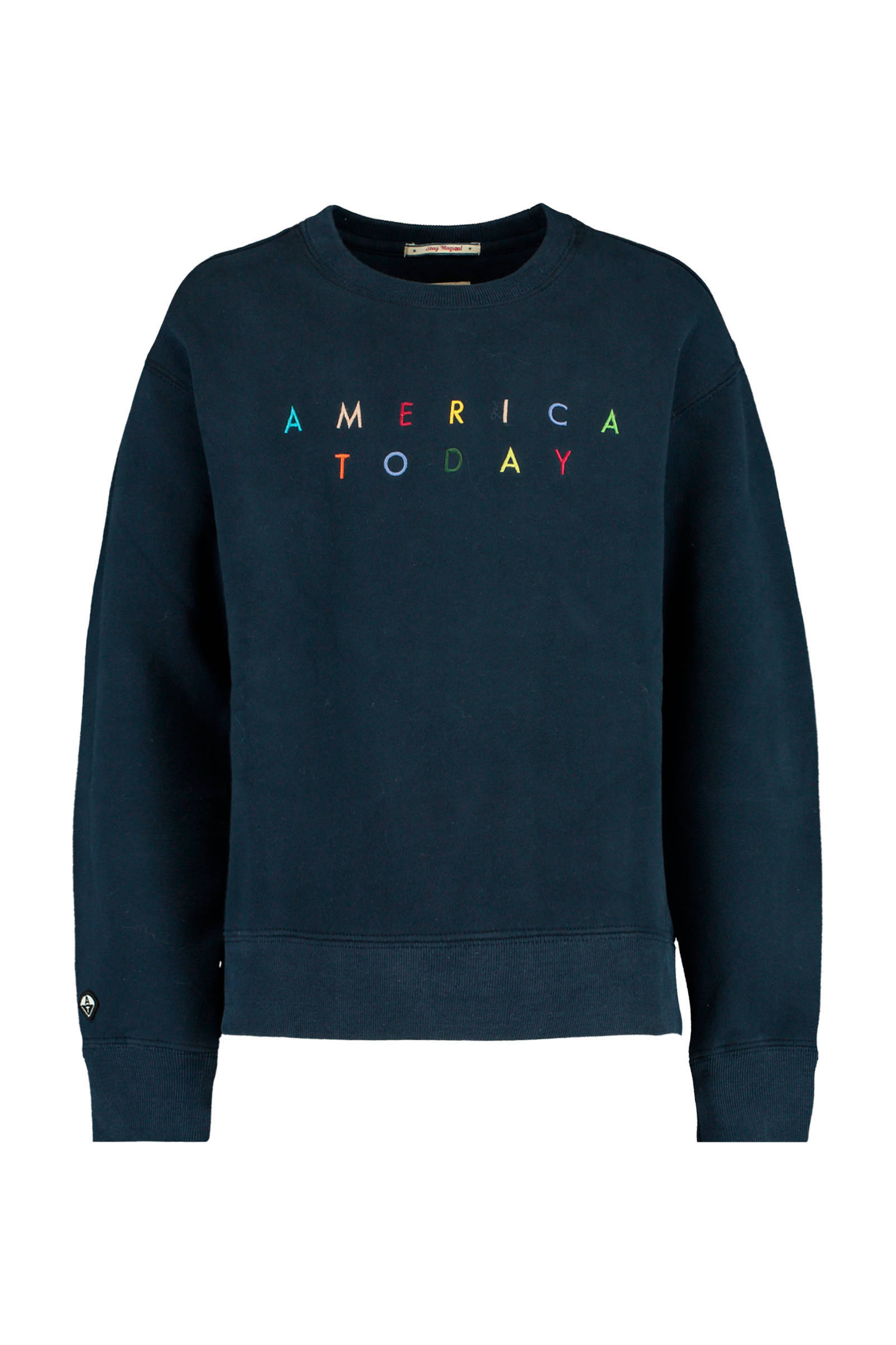 America Today Junior sweater Summer met tekst blauw online kopen