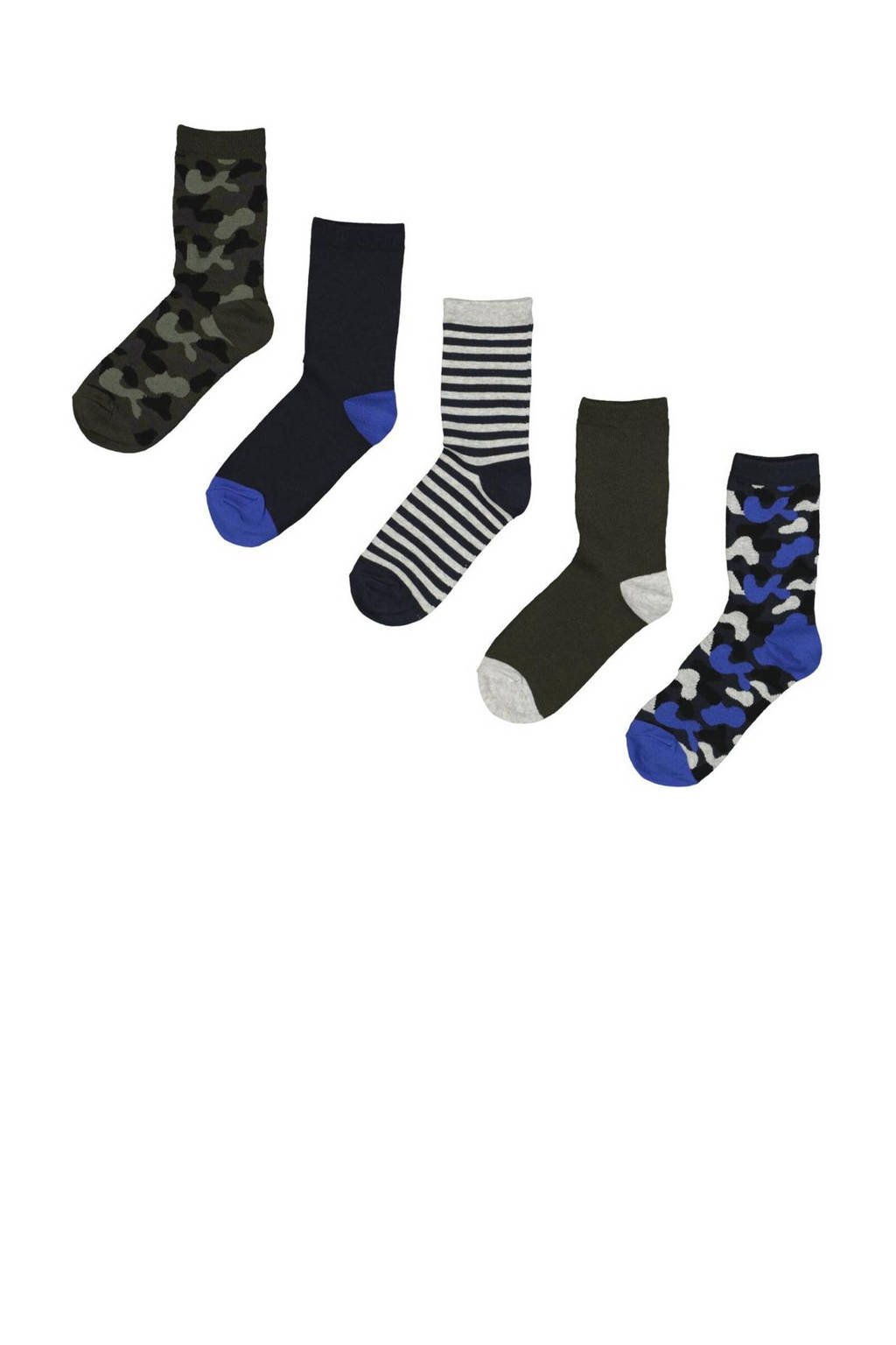 HEMA sokken - set van 5 zwart/donkerblauw (, Zwart/donkerblauw