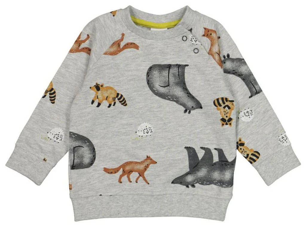 Performance Diversion entity HEMA baby sweater met dierenprint grijs | wehkamp