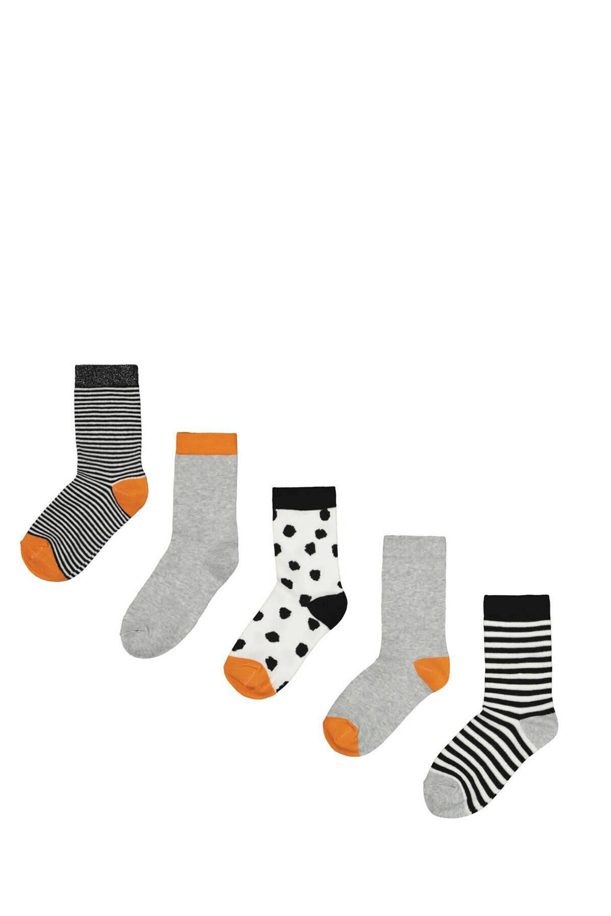 pariteit Drijvende kracht dak HEMA sokken - set van 5 grijs/oranje | wehkamp