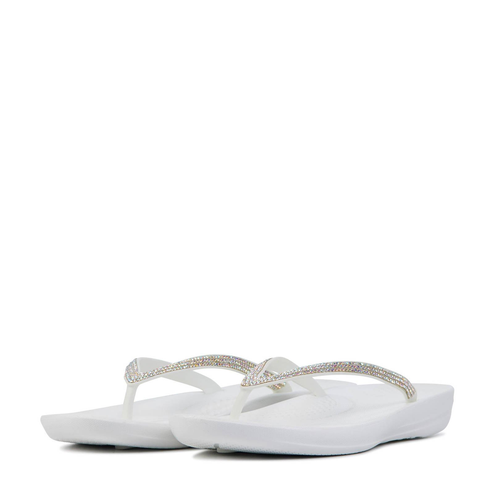 Witte slippers sales met steentjes