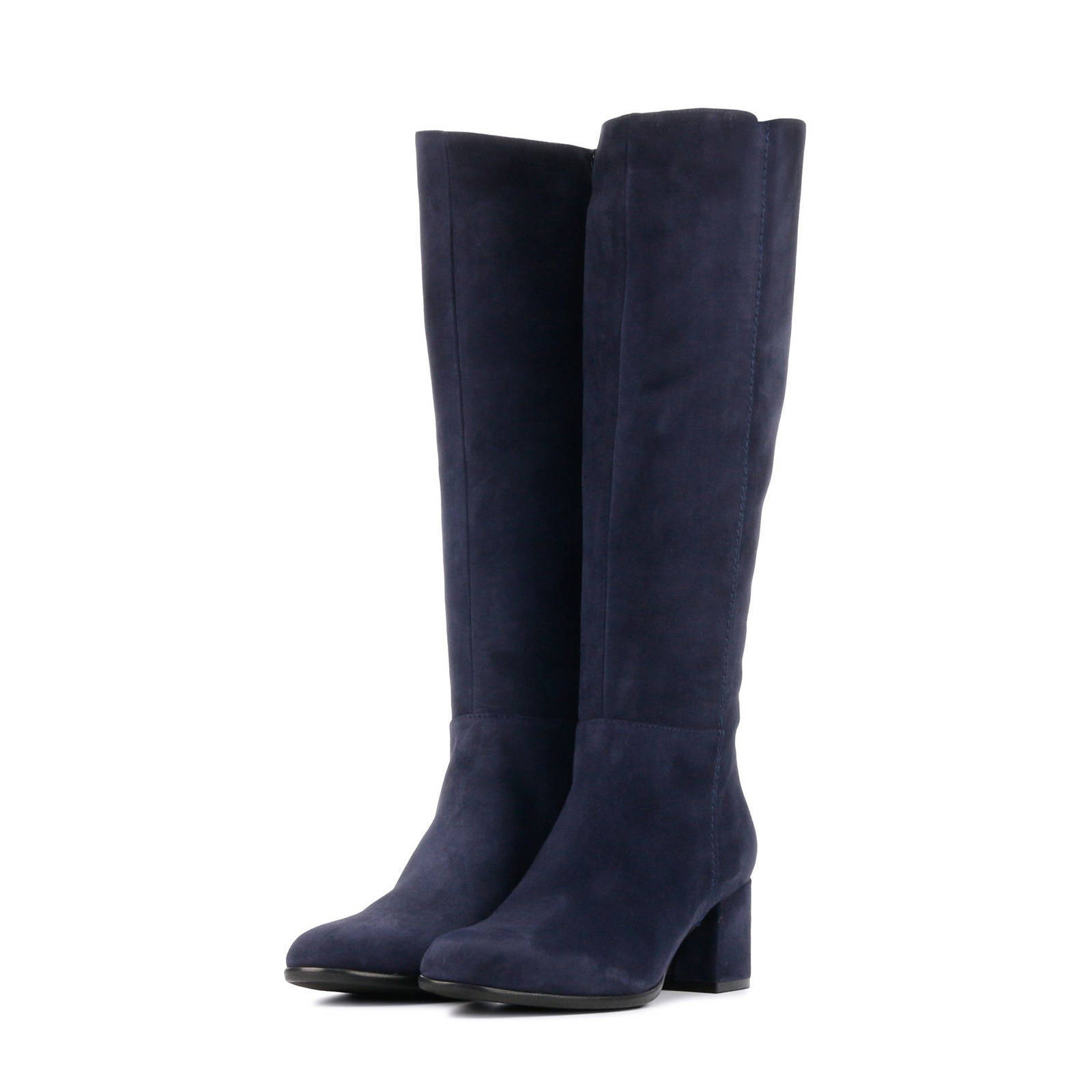 Lamica Quela L suède laarzen met brede schacht donkerblauw | wehkamp