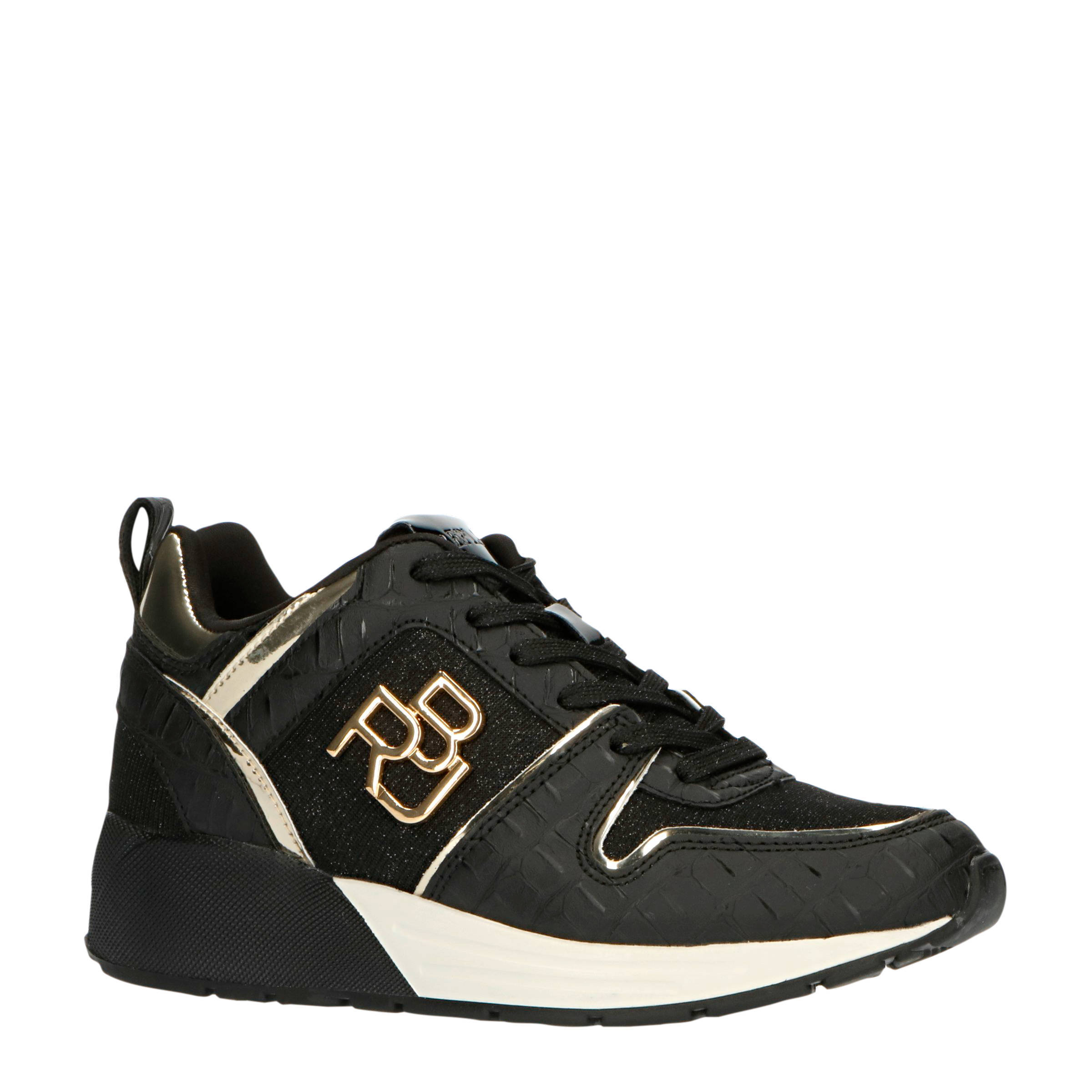 REPLAY Ice sneakers zwart/goud | wehkamp