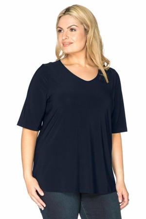 T-shirt van travelstof DOLCE donkerblauw