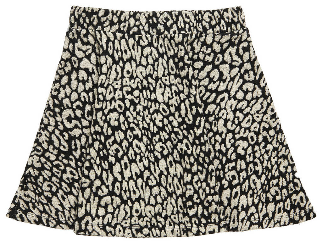 Superdry A-lijn rok met all over print zwart/ecru, Zwart/ecru