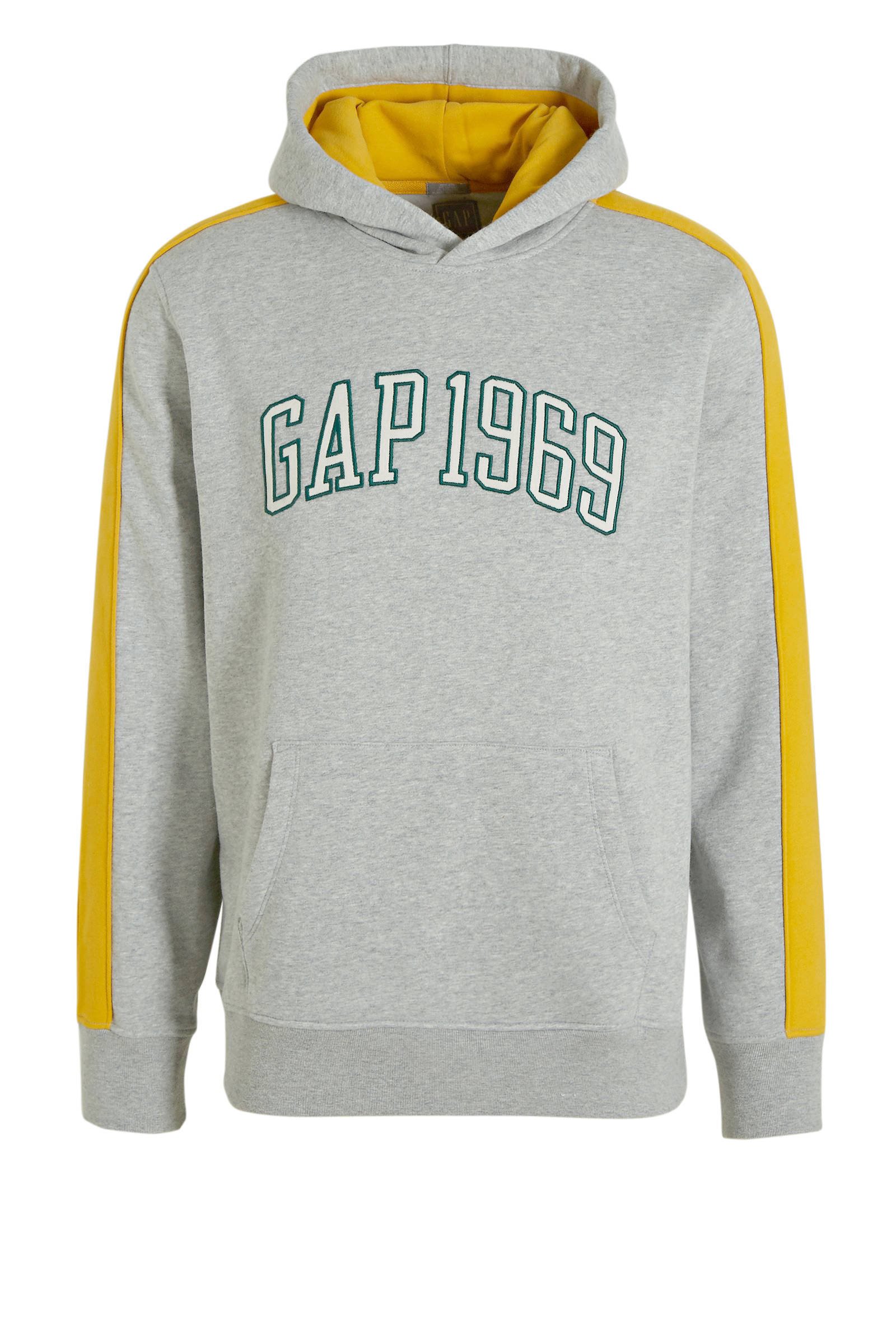 GAP hoodie met printopdruk grijsgeelgroen | wehkamp GAP hoodie met printopdruk grijs | wehkamp
