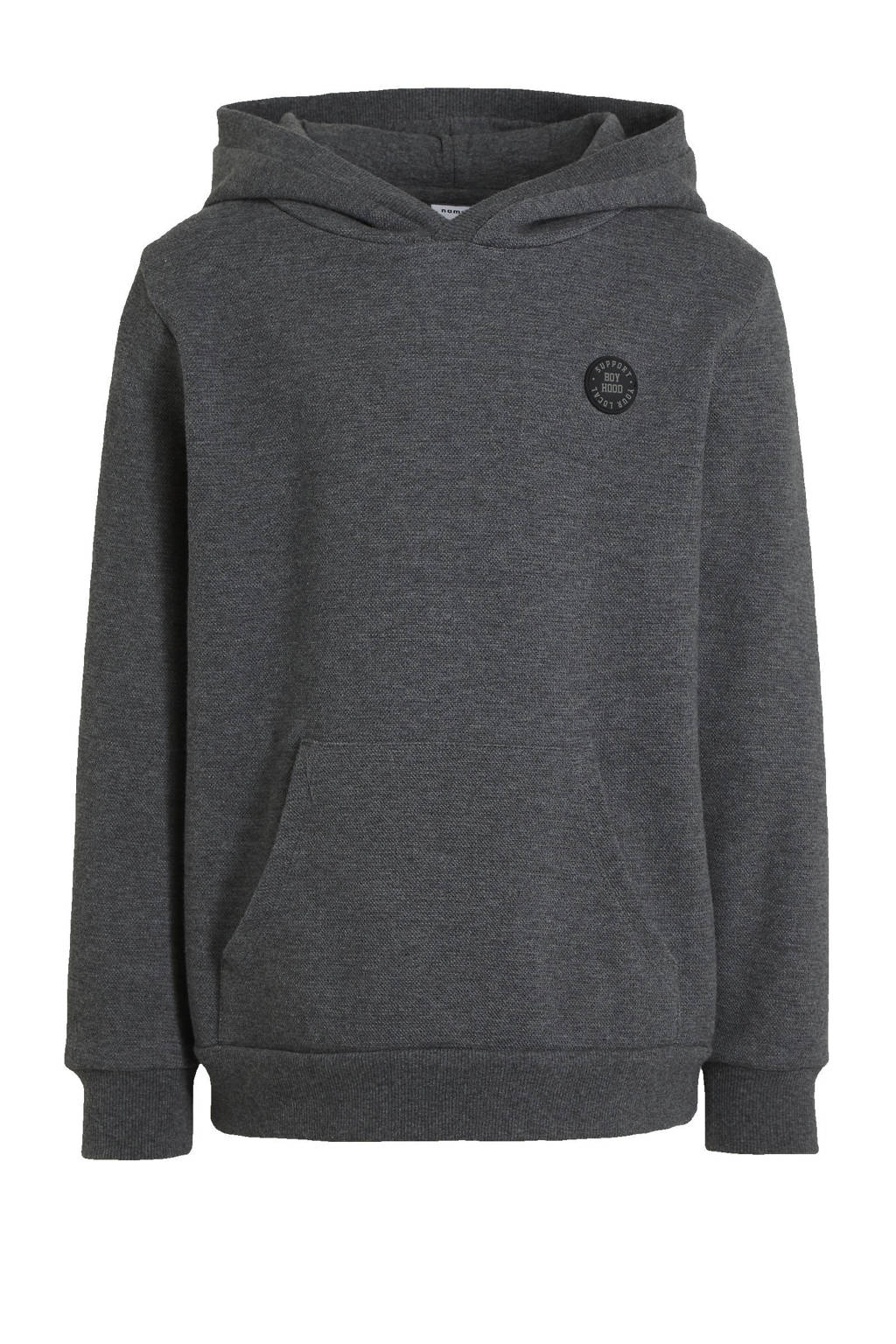 NAME IT KIDS hoodie Olson met biologisch katoen antraciet, Antraciet