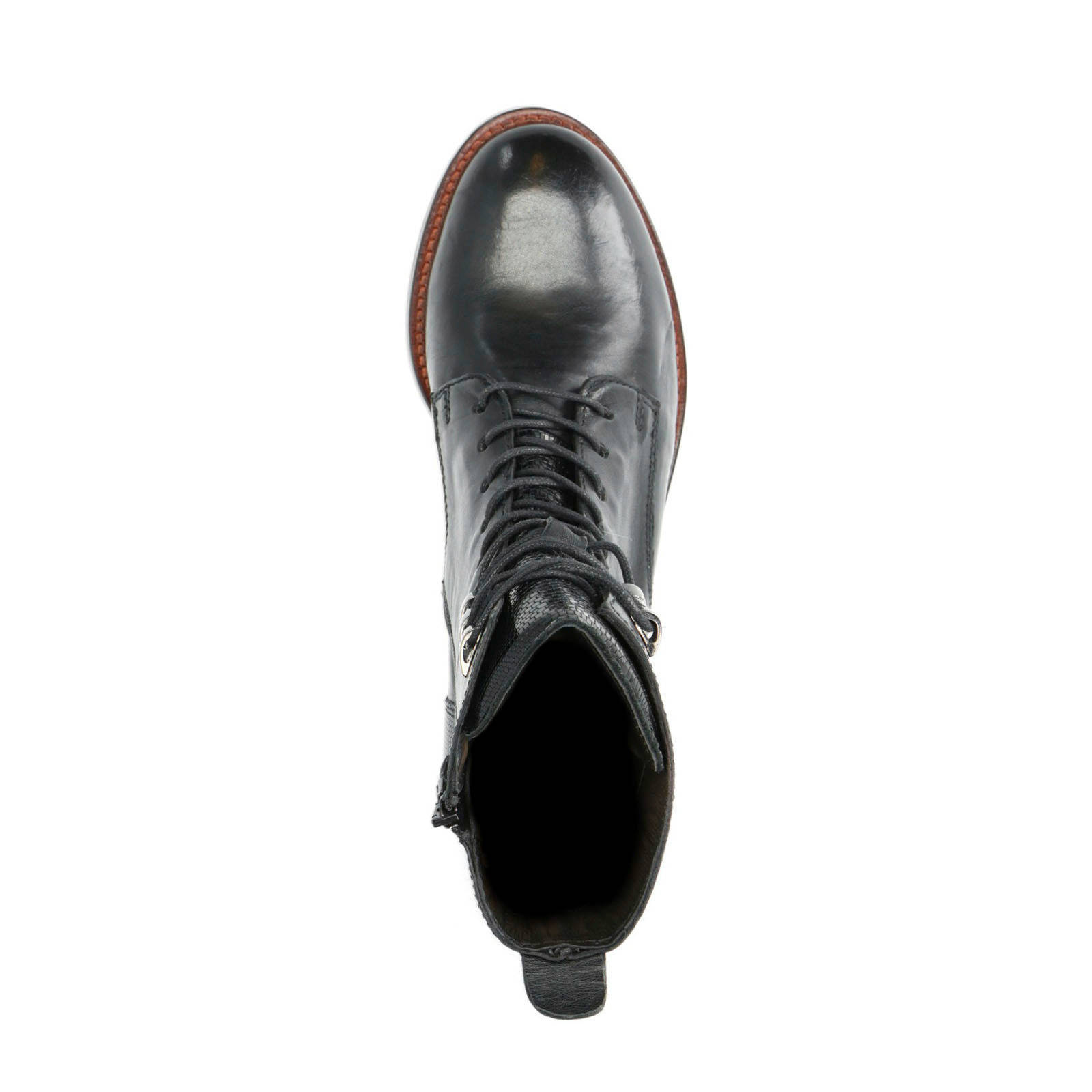 Manfield leren veterboots zwart | wehkamp
