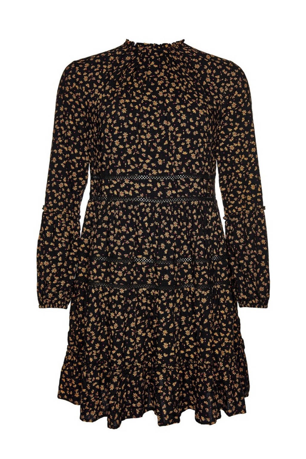 Superdry jurk met all over print zwart/geel, Zwart/geel