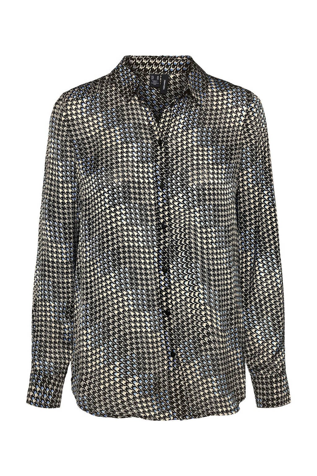 VERO MODA blouse met all over print zwart, Zwart