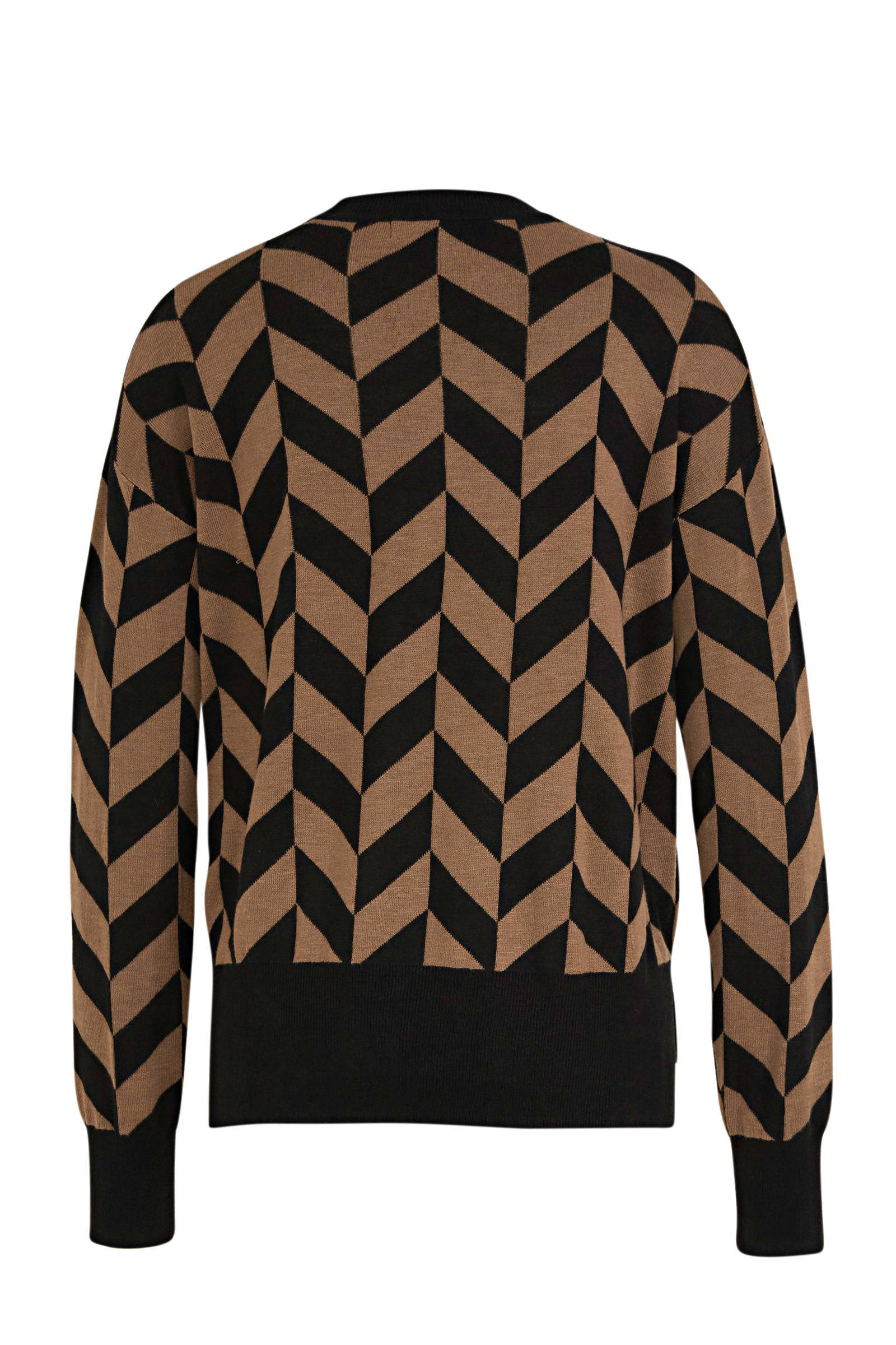 Inwear fijngebreide trui Sanja met all over print zwart Inwear trui zwart | wehkamp