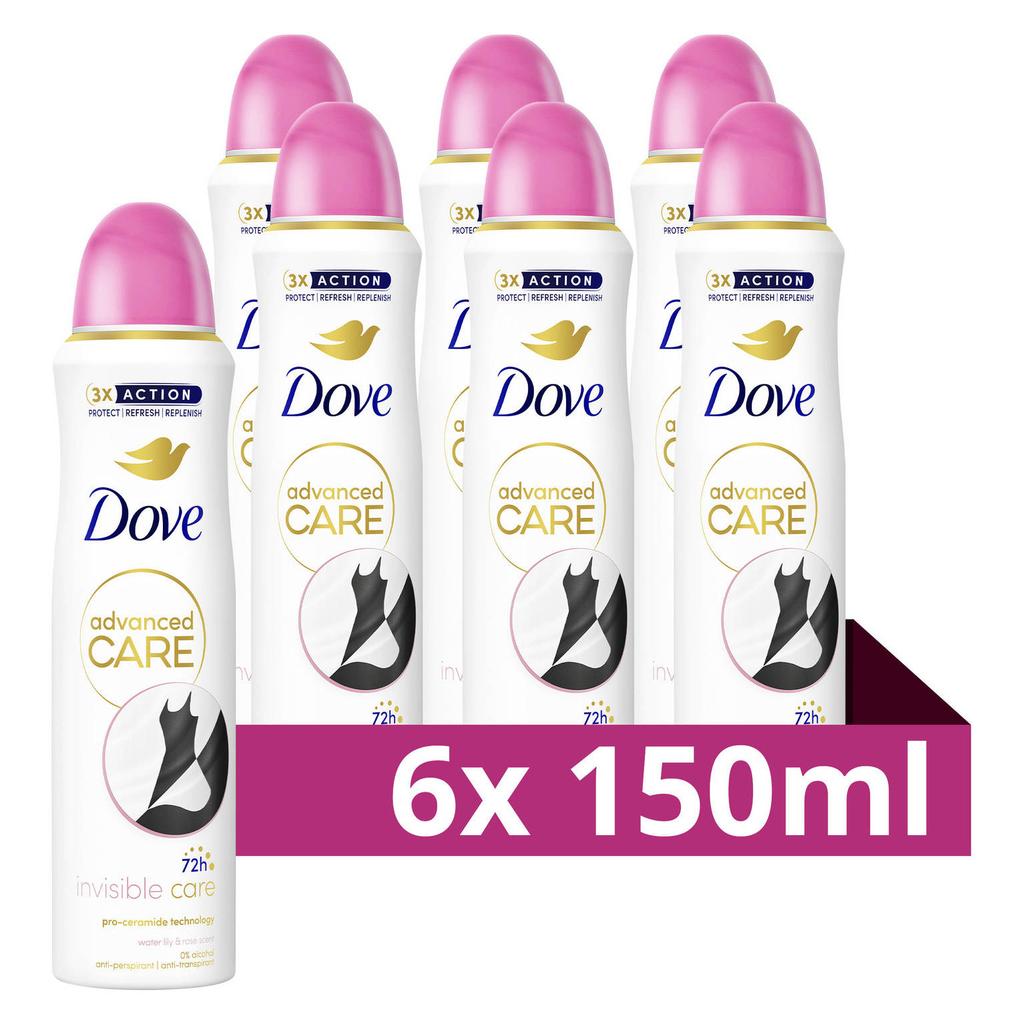 Dove Advanced Care Invisible Care anti-transpirant deodorant spray - 6 x 150 ml