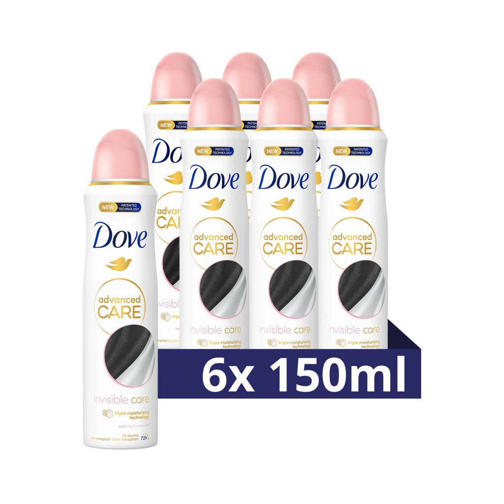 Dove Invisible Care deodorant - 6 x 150 ml - voordeelverpakking
