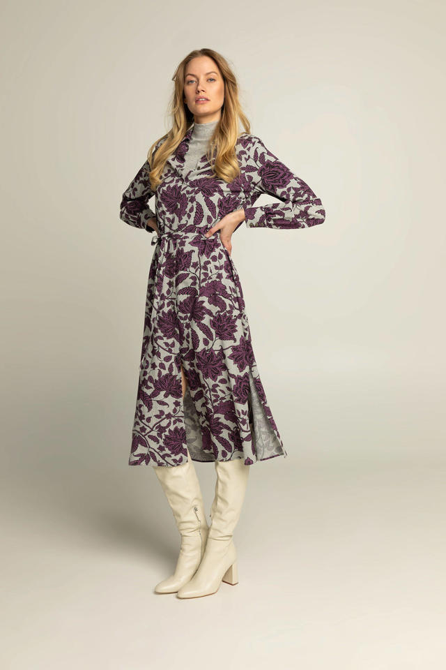 Expresso jurk met all over print violet wehkamp