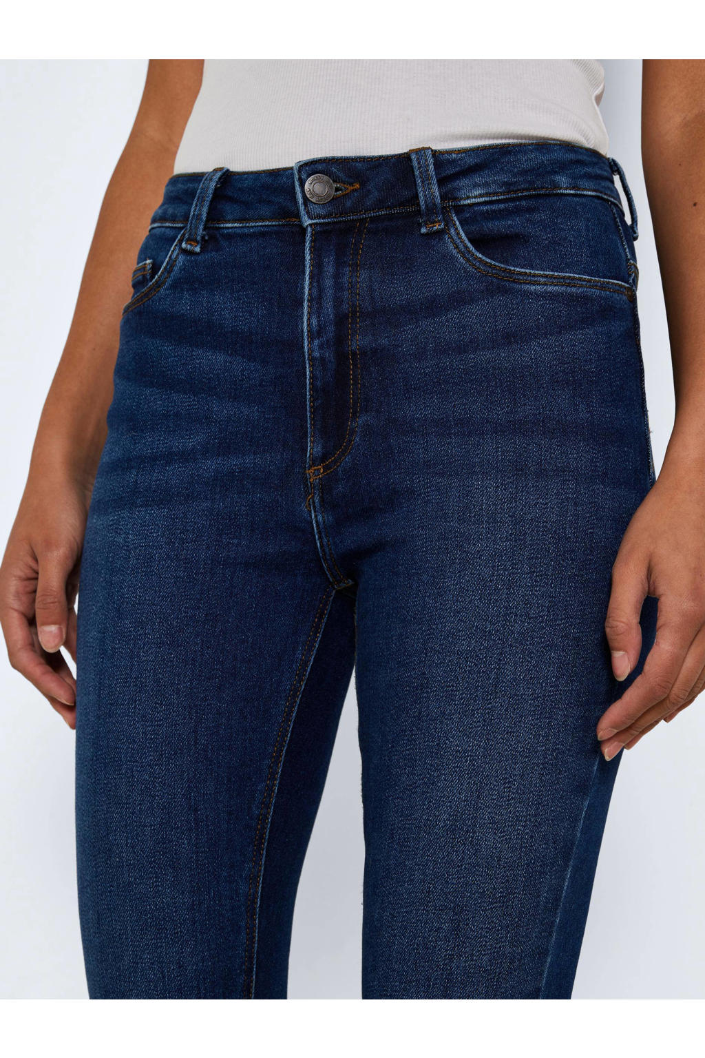 NOISY MAY high waist skinny jeans NMCALLIE met biologisch katoen donkerblauw