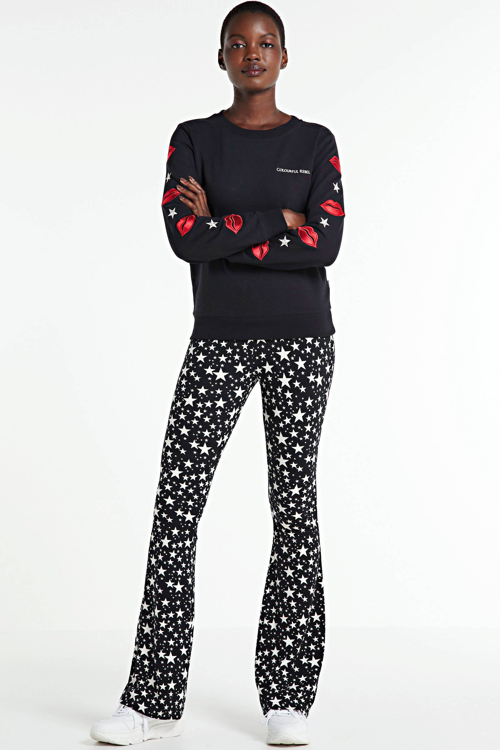 Colourful Rebel sweater Lip met borduursels zwart | wehkamp Colourful Rebel sweater Lip met borduursels zwart | wehkamp