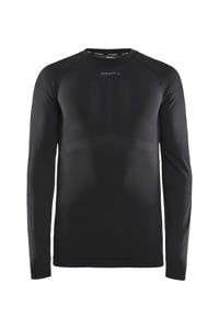 Zwarte heren Craft sport T-shirt van gerecycled polyester met lange mouwen en ronde hals