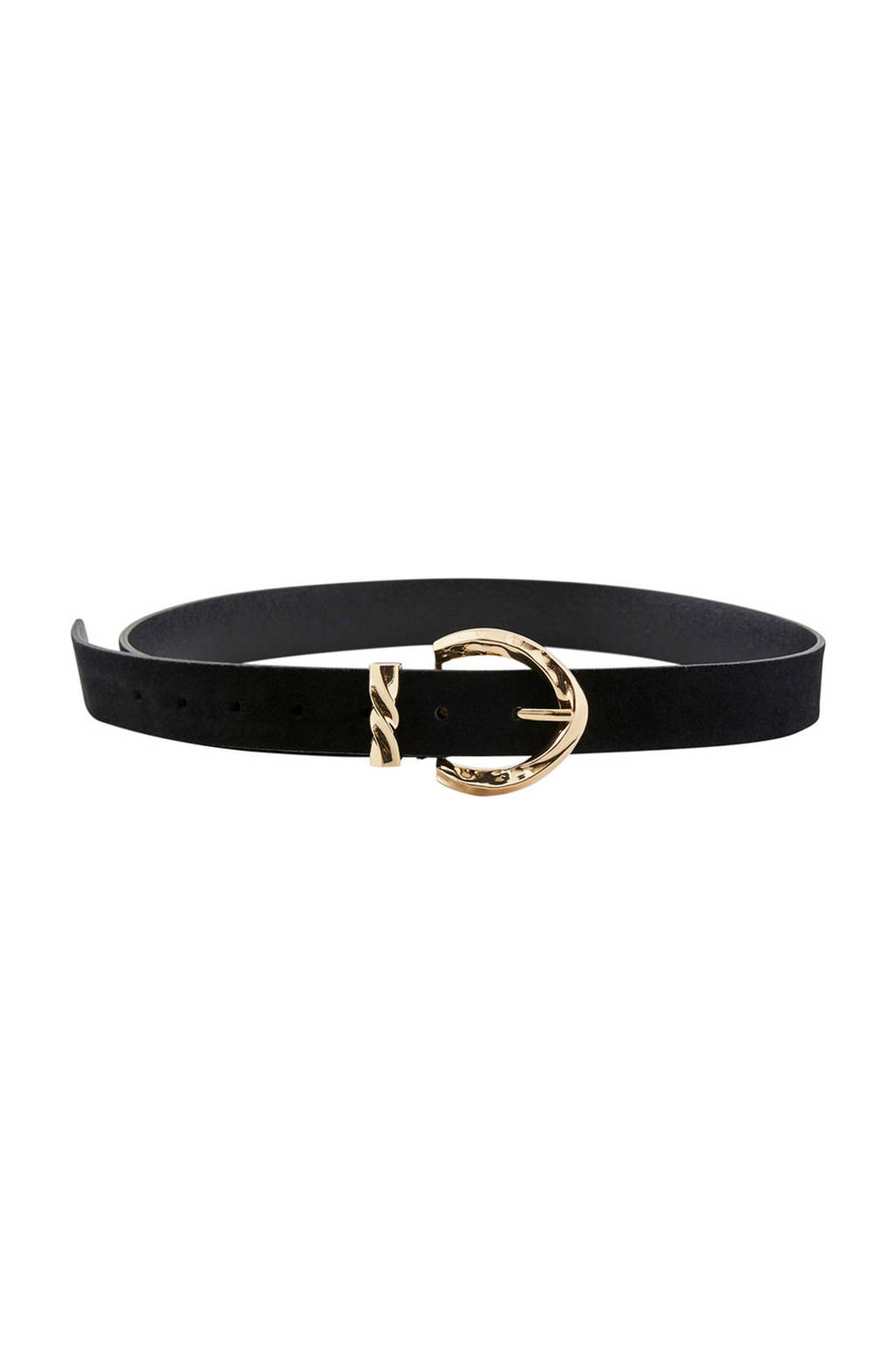PIECES riem met goudkleurige gesp zwart, Zwart