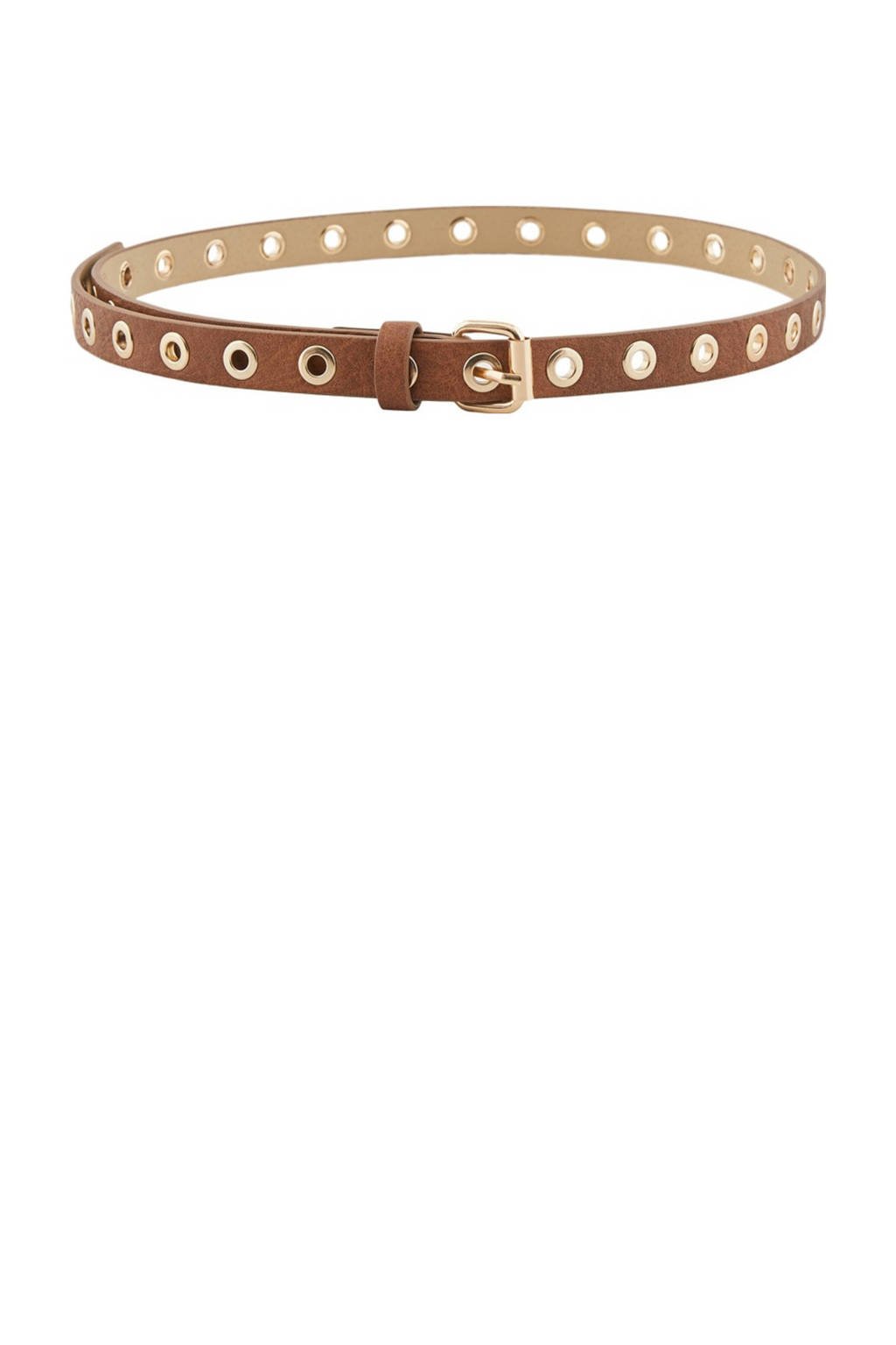 PIECES riem met nestels cognac, Cognac