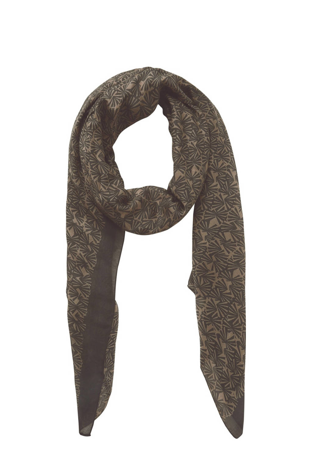 PIECES sjaal met all-over print zwart/groen, Zwart/groen