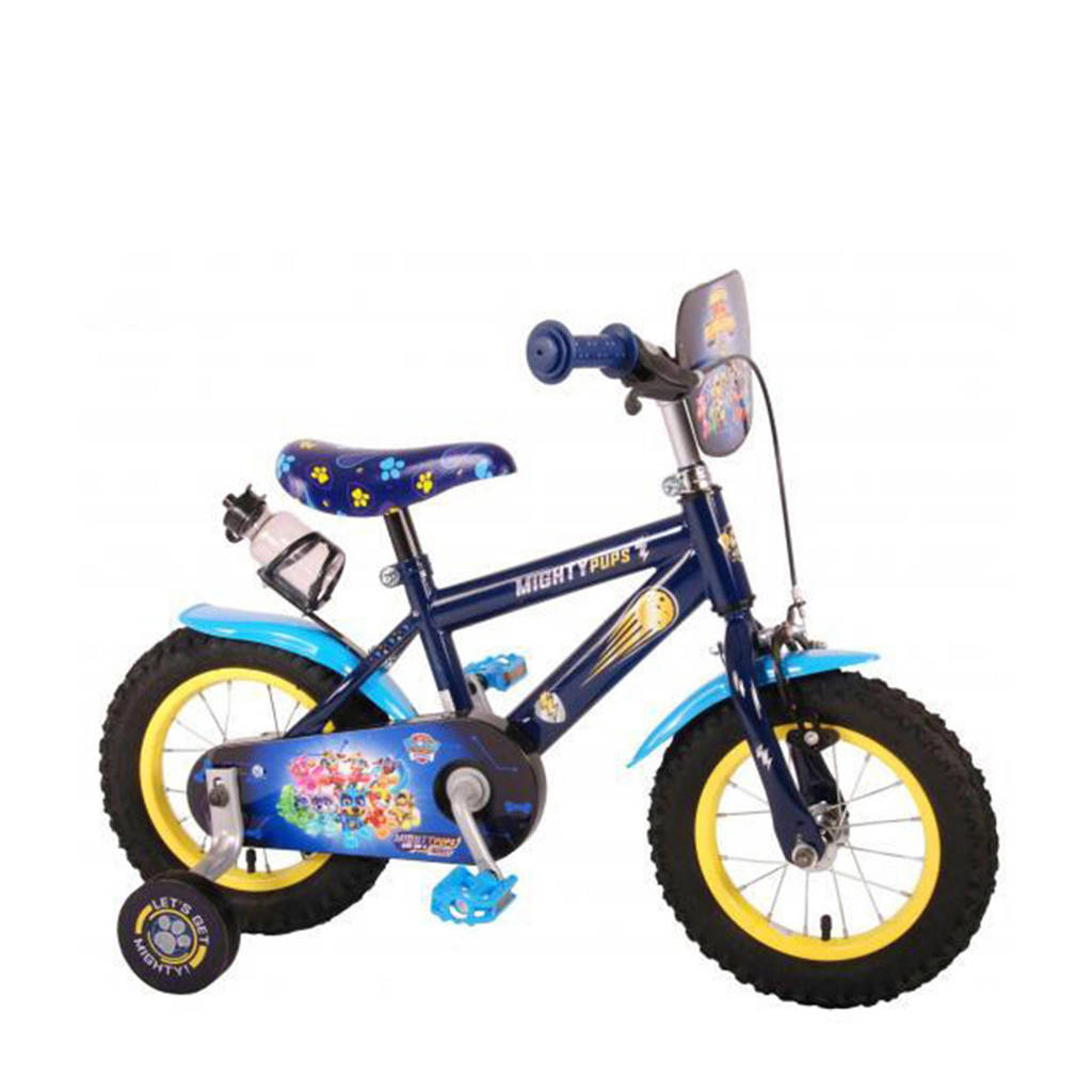 Paw Patrol Mighty Pups kinderfiets jongens 12 inch blauw, Blauw