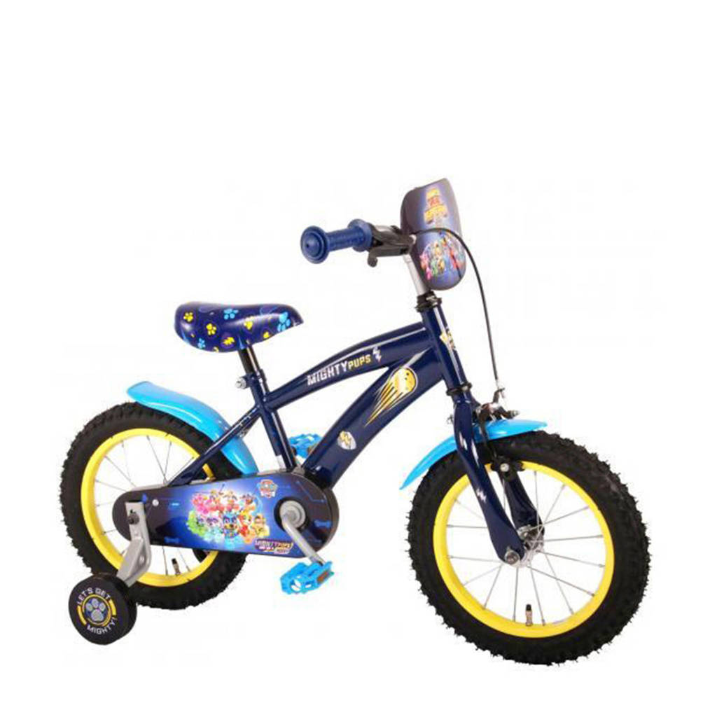 Paw Patrol Mighty Pups kinderfiets jongens 14 inch blauw, Blauw