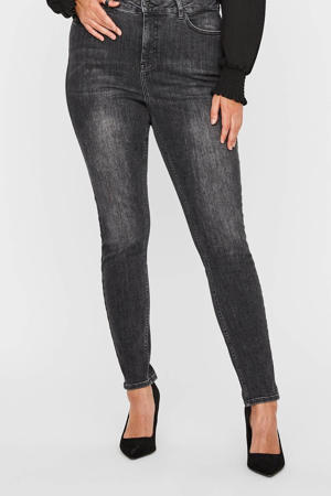 high waist skinny fit jeans VMLORA faded zwart