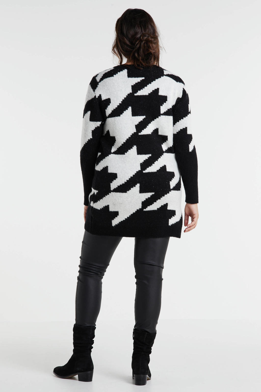 VERO MODA CURVE high waist skinny fit coated jeans VMLORA zwart wehkamp