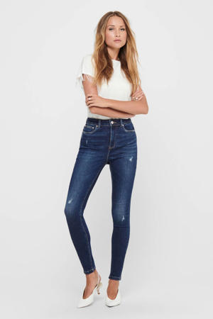 high waist skinny jeans ONLMILA dark blue denim