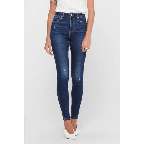 ONLY high waist skinny jeans ONLMILA dark blue denim afbeelding