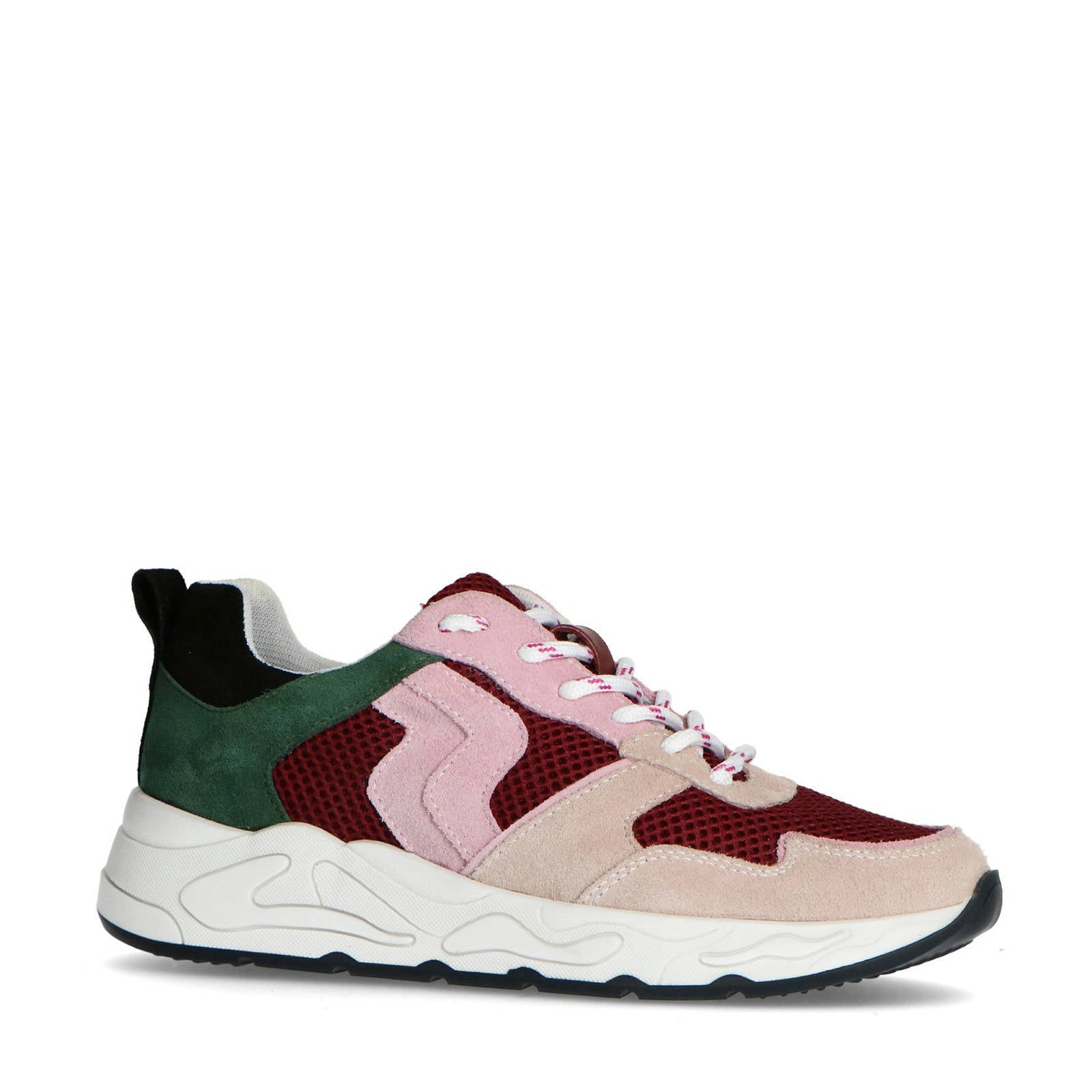 Sacha suède sneakers bordeauxrood/multi | wehkamp