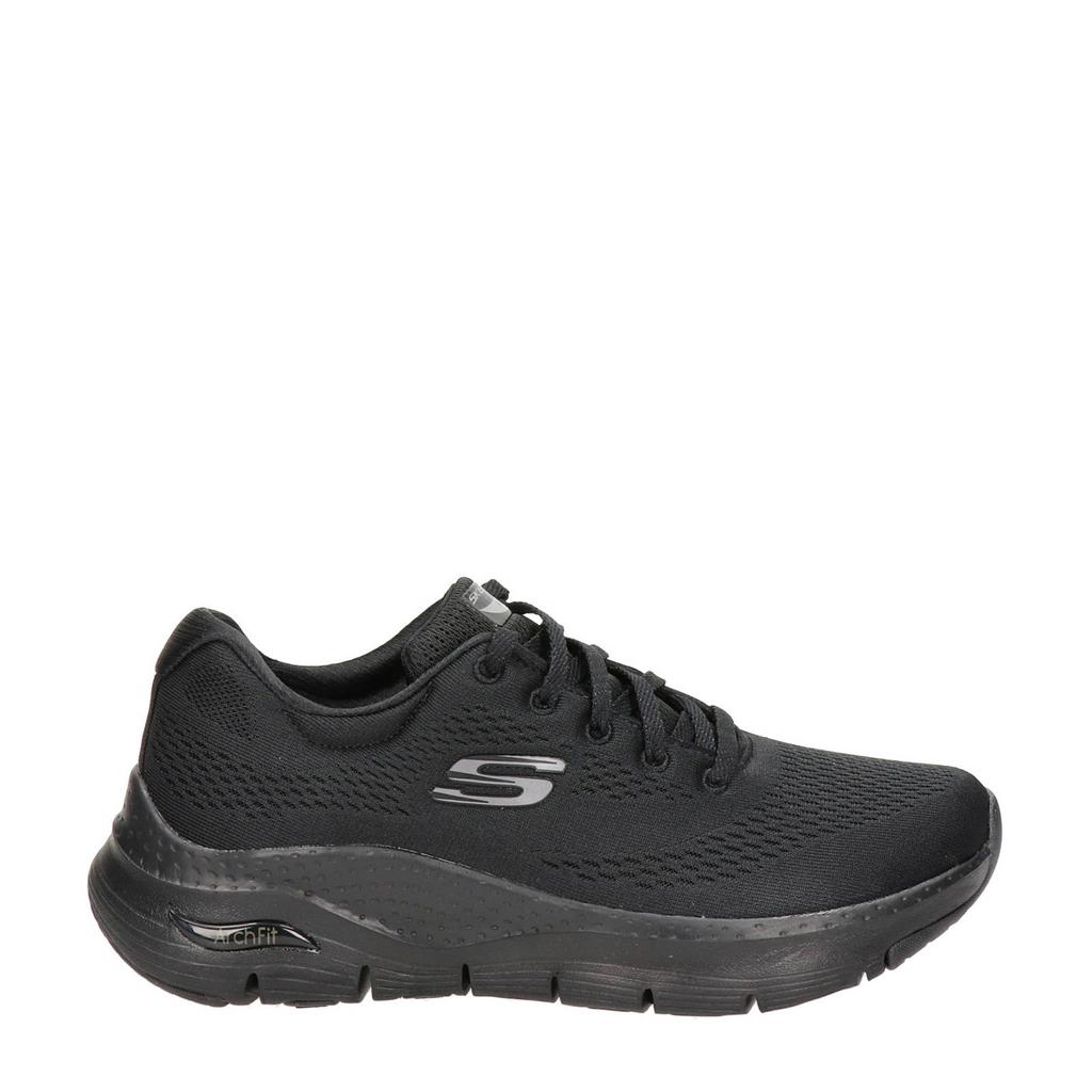 Zwarte dames Skechers Arch Fit sneakers van nylon met veters