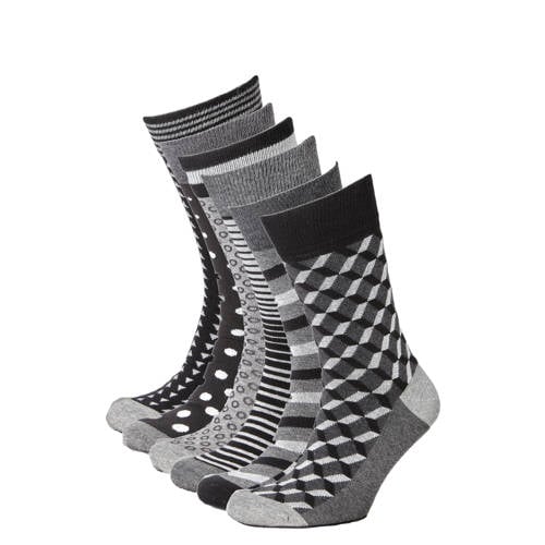 Apollo sokken - set van 6 zwart/grijs afbeelding
